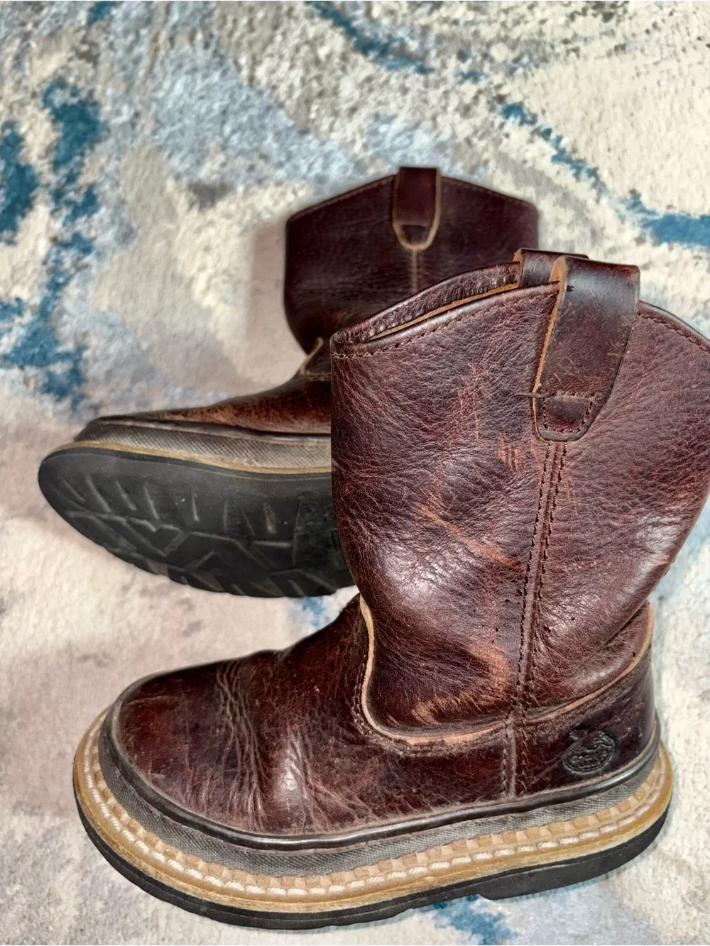 Georgia Boot Kids Dark Brown Leather Pull-On Work Boots